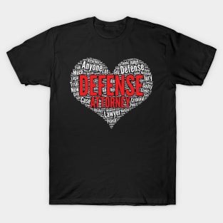 Defense attorney Heart Shape Word Cloud Design graphic T-Shirt
